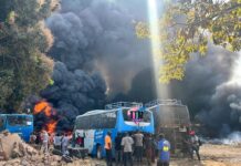 Fire Engulfs Scrapped Buses at GTSC Depot in Kanifing